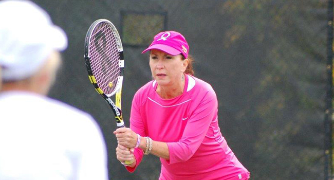 Shirley Hunter playing tennis